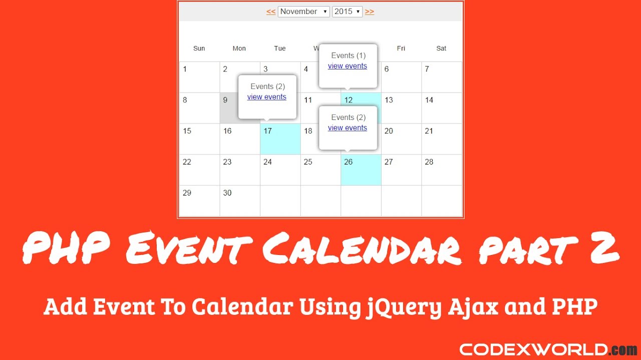 Event calendar in php code free download github